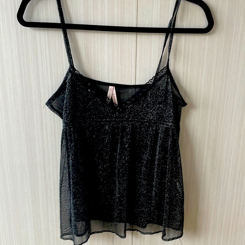 Sexy Sparkly Flirty Black String Top - Picture 1 of 5